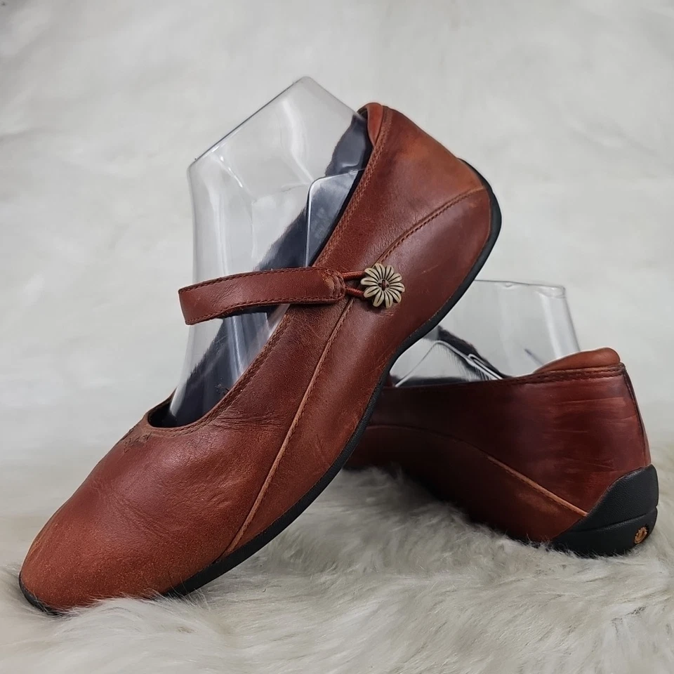 Zapatos informales ULU HUM-05W Mary Jane de cuero marrón para mujer talla US 8W ANCHO Foto 2 de 4