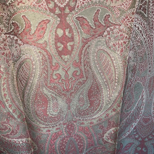 Paisley Curtain Panel 70 Wide X 72 Long With Button Hole Openings Or Rod Opening - Picture 5 of 9