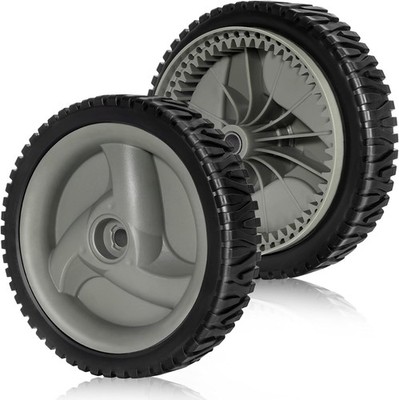 Gray 8'' Lawn Mower Drive Wheels Heavy Duty Replacement Set 2PCS