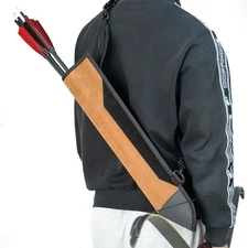 PMZ Archery Frosted Cowhide Back Arrow Quiver for Hunting Target Shooting