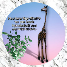 Große Holzgiraffe Skulptur Afrika Senegal Handarbeit 110 cm hoch NUR ABHOLUNG!