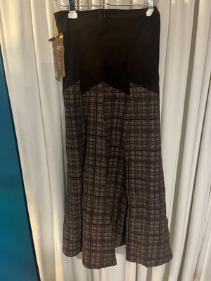 Hypnotic Women's Long Skirt Size 1 Brown and Brown Plaid