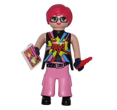 Playmobil Manga Otaku artist Girl with pencil comic and sketchbook - C20