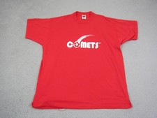 Vintage Comets Soccer Shirt Mens 2XL XXL Red Single Stitch Retro Sports Tee