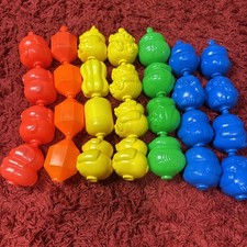 Fisher Price-Snap-Lock Beads-Vintage-Lot of 28 Red Orange Yellow Green Blue