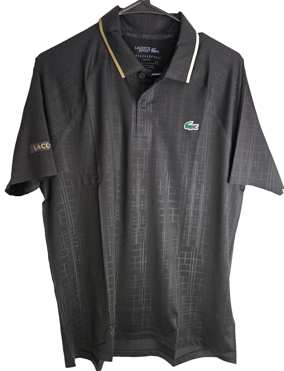 Lacoste Novak Djokovic t-shirt size L black fancy