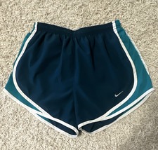 Nike Dri-FIT Girls Size S Colorblock Blue Teal White Running Shorts