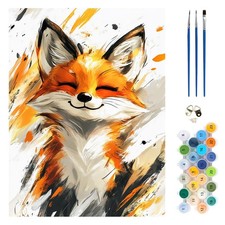 Cute Animal Fox Paint by Numbers Kit Adults Beginners DIY Wall Art 12x16"