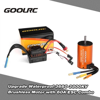 1-GoolRC Upgrade Waterproof 3660 3800KV Brushless Motor With 60A ESC Combo ULEZ