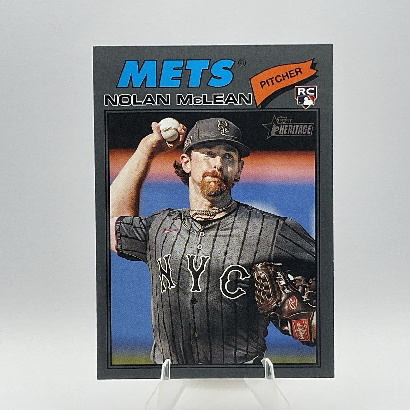 2026 Topps Heritage - Nolan McLean (RC) - Dark Gray Border #150 Mets