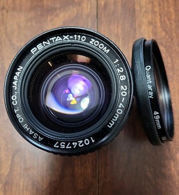 Asahi Pentax 110 20-40mm f2.8 Zoom Lens W/ Quantaray 49mm for Pentax 110