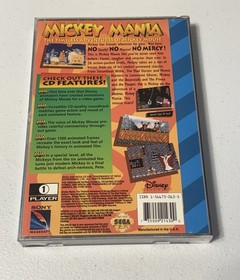 Mickey Mania: The Timeless Adventures of Mickey Mouse Sega CD 1994 W/reg Card