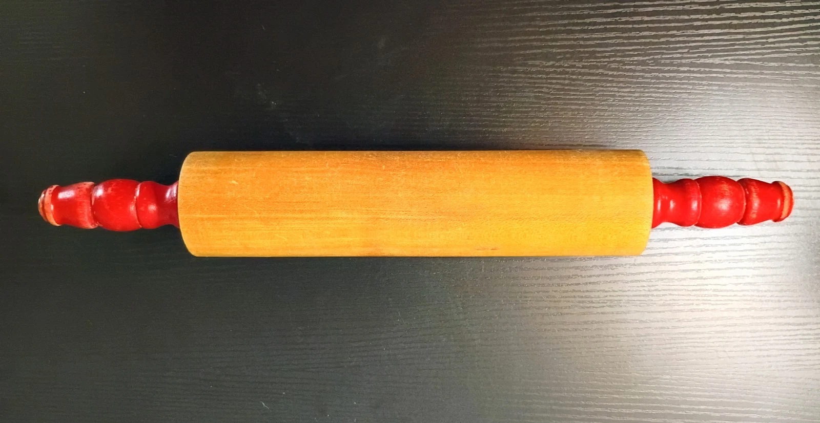 Wood Rolling Pin w Red Handles Vintage Circa, Retro Kitchen Decor, Cottage Kitch
Opens in a new wind