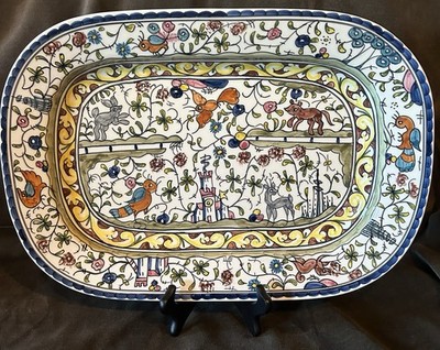 Williams Sonoma Provence Castle Nazari Hand Painted Folk Art Serving Platter 19 