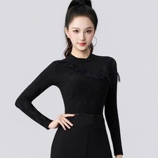 NEW Women Top for Latin salsa cha cha tango Ballroom Dance W860 Black