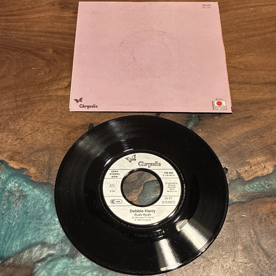 Rare BLONDIE Rush Rush 7'' 'Scarface' Sticker FRANCE 106 065 Vinyl 45 RPM Foto 4 de 4