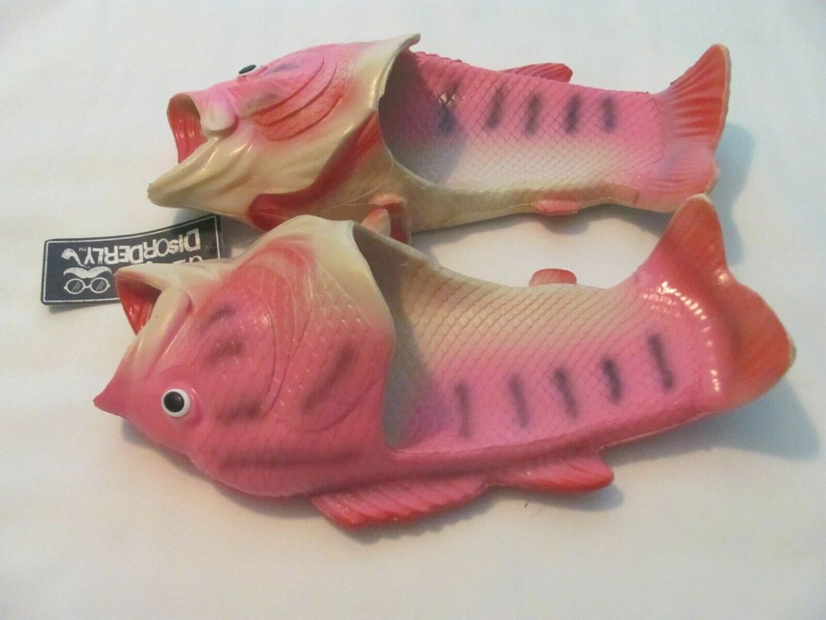 NEW SIZE 7 PINK MULTI COLORED FISH SLIDES SANDALS eBay