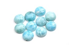 GENUINE DOMINCAN LARIMAR 10mm 10 STONES ROUND CABOCHON 100 NATURAL,