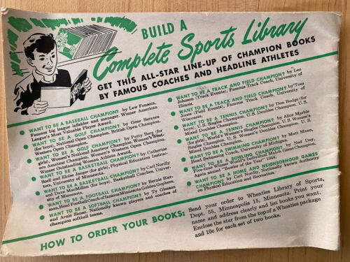 Biblioteca sportiva vintage '45 WHEATIES NUOTO VUOI ESSERE UN CAMPIONE DI NUOTO? di Mann - Foto 2 di 10