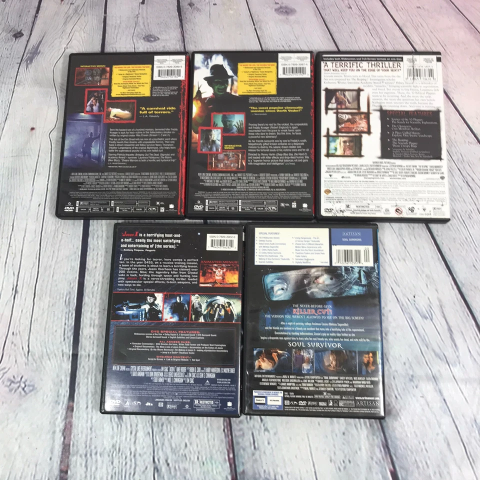 5 DVD Horror Movie Lot N8 - Reaping Jason X Soul Survivors Nightmare Elm St 3 4 - Image 2 of 3