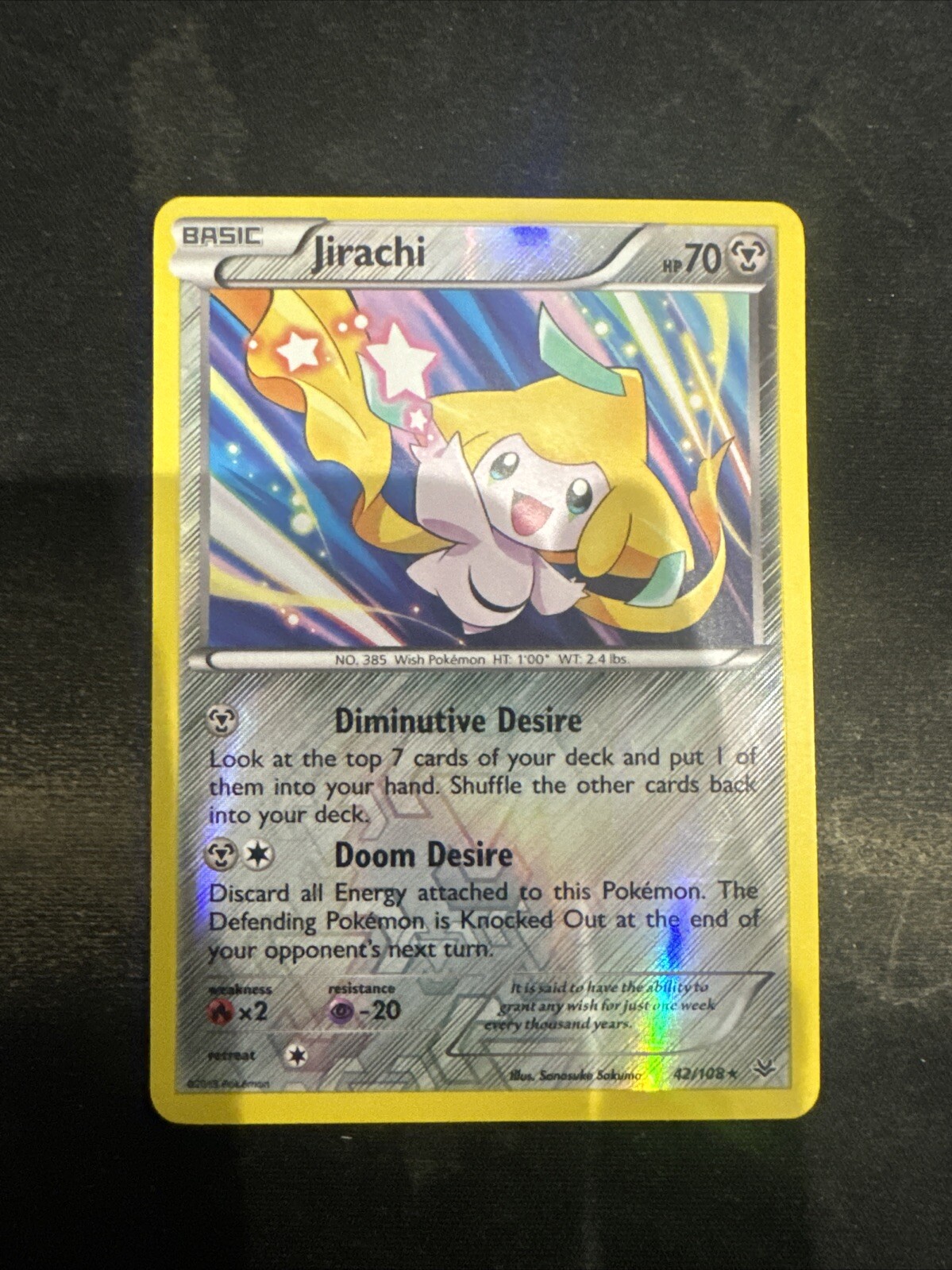 JIRACHI 42/108 XY Roaring Skies 2015 Foil LP Pokemon TCG Card