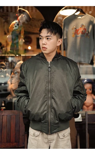 Unisex MA1 BomberJacke Winter Outdoor Militär Pilotjacke Flieger Fly Nylon Coats - Picture 10 of 39