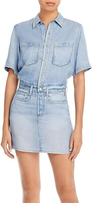 Rag & Bone L124705 Liquid Miramar Denim Mini Dress Women's Size S