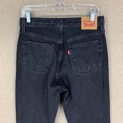 Levis 501xx Jeans 28x30 *30x29* Womens Black Straight Leg Button