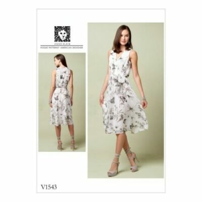Vogue Dress Pattern Sewing Anne Klein Designer #V1543 FF New UNCUT Sz.6-14 
