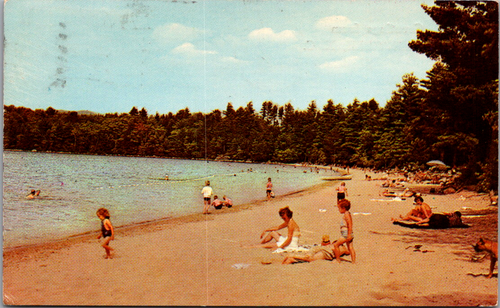 A Summer Day on the Beach Greetings From Jacksonville NC 1958 Postcard