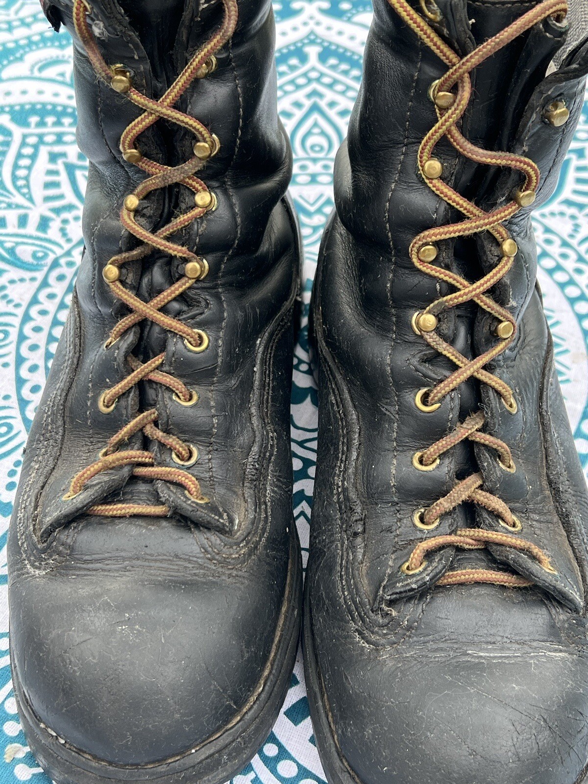 Danner Work Boots Mens 11D Super Rain Forest 11500 Black Leather 8" Logger USA