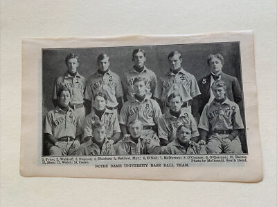 Notre Dame Fighting Irish Cornell Big Red 1905 Baseball Team