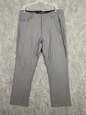 Eddie Bauer Mens Chino Pants 38x32 Grey Nylon Blend Hiking Stretch Zipper Pocket
