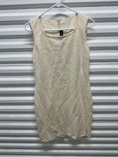 Pre-Owned St John Cream Knit Knee Length Sleeveless Dress Size 8 READ
