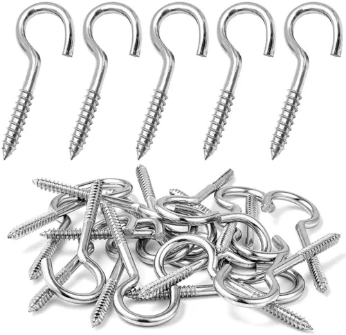 215tlg Schraubhaken Hakenschraube Stahl verzinkt halbrund Schraube Haken gebogen - Bild 2 von 9