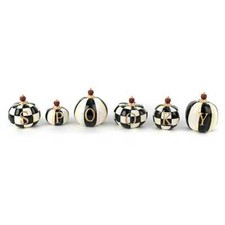 SET OF 6 MacKENZIE CHILDS SPOOKY PUMPKIN SET BNIB