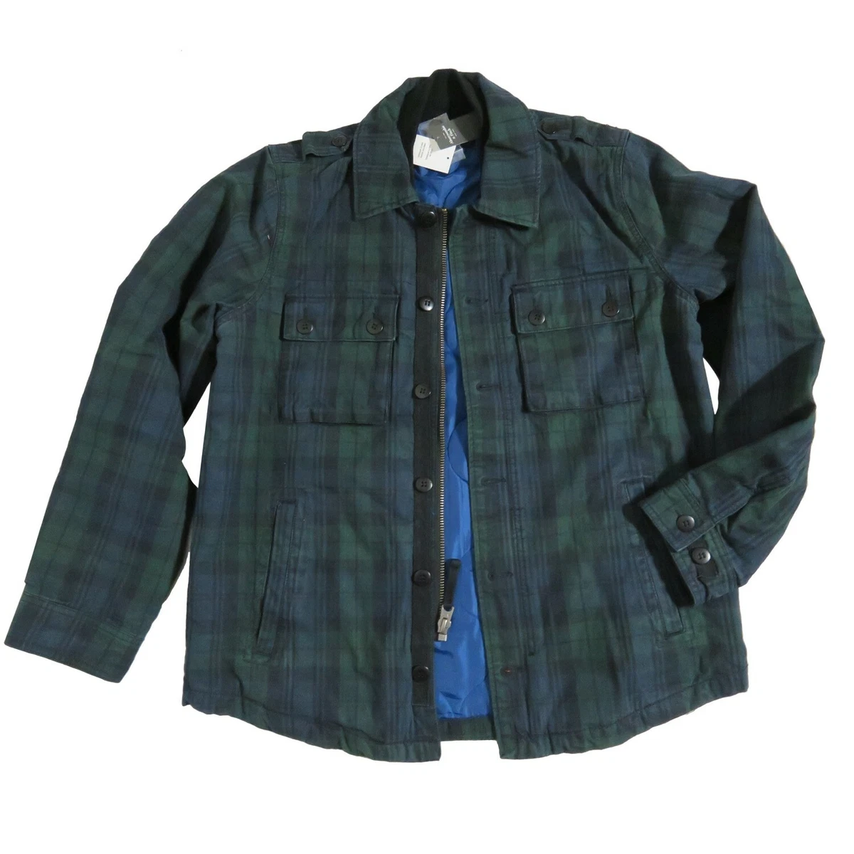 ABERCROMBIE FITCH Men s Military Plaid Shirt Jacket