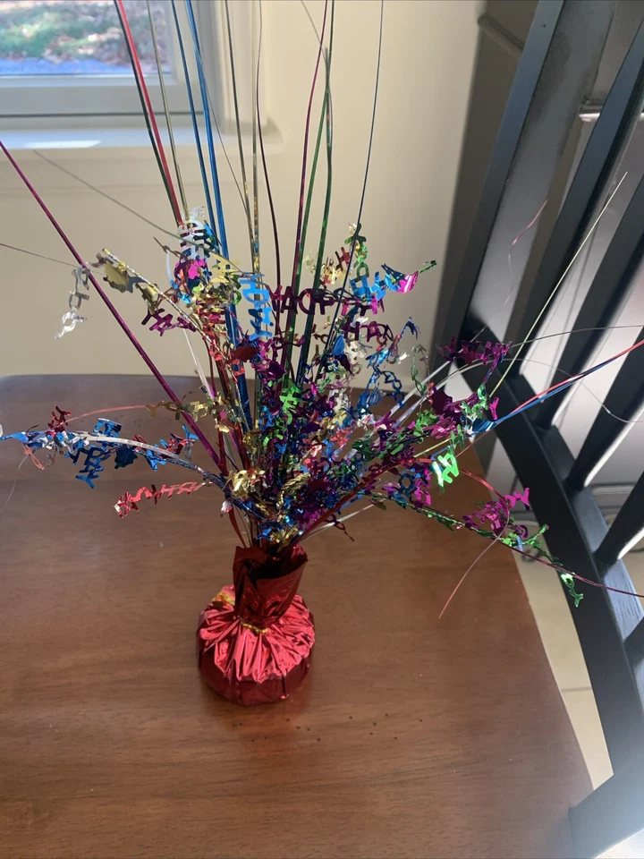 DIVERTIDO Multicolor Metálico 12" Cumpleaños Globo Peso Foto 3 de 3