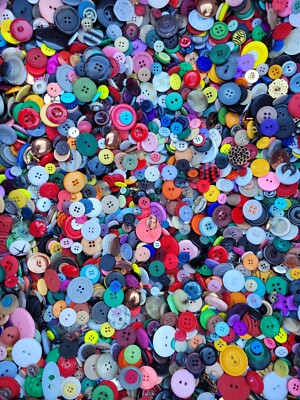 Buttons Lot Of 200 Mixed Colors & Sizes For Crafting & Sewing Or More