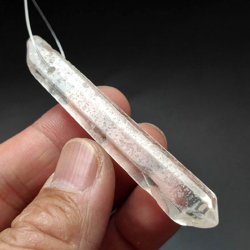 49g/3pcs Natural Clear Quartz Crystal Polishing Point Obelisk Wandw / Hole 014 - Picture 8 of 9