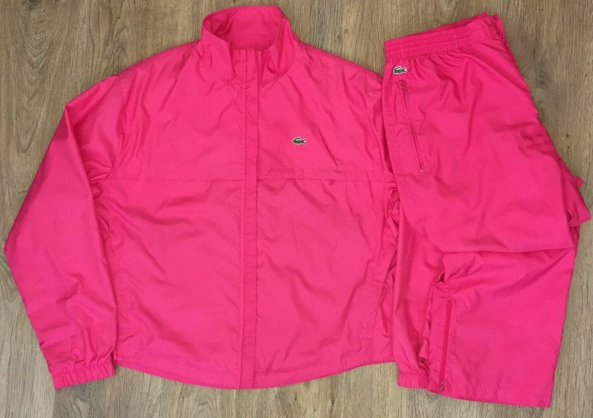 Lacoste Sport womens Pink Tracksuit Track Top Jacket + Pants size