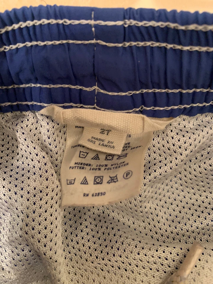 Shorts de natação Lands' End infantil masculino com forro curto anexado tamanho 2T azul - Imagem 4 de 4