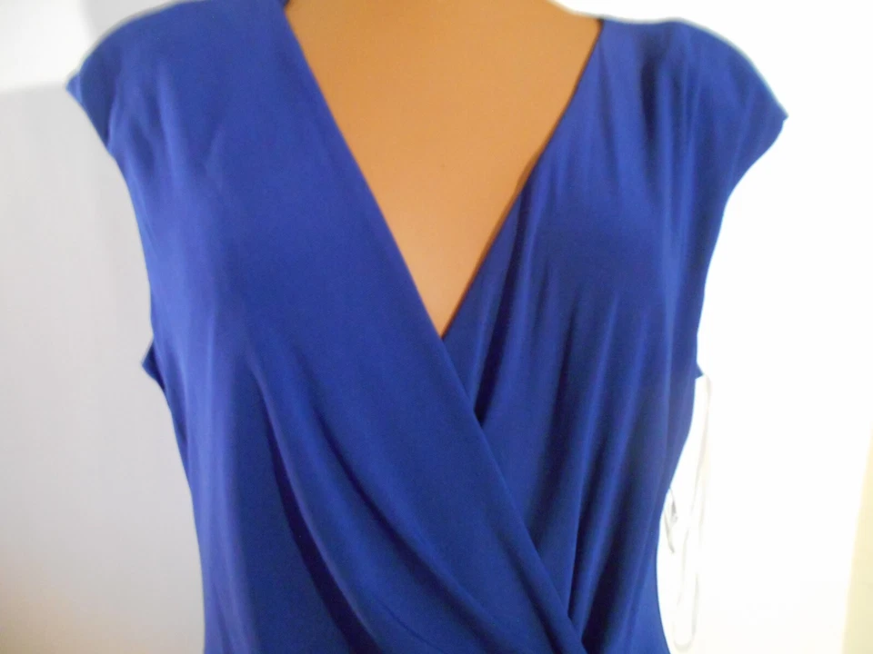 Vestido De Colección Nuevo Con Etiquetas American Living Azul 12 Sin Mangas Forrado Cocqueta Cóctel Noche Foto 2 de 4