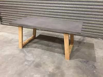 New Dining Table Abbey Concrete Top Slab With Solid Timber Legs New Dining Table Abbey Concrete Top Slab With Solid Timber Legs