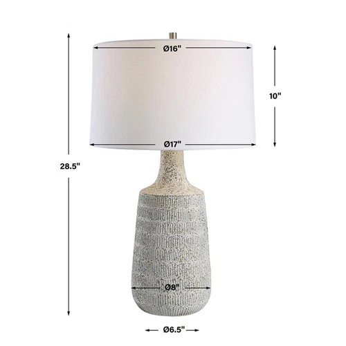 Uttermost Scouts Farmhouse Steel and Ceramic Table Lamp in Gray/Off White - Picture 8 of 8