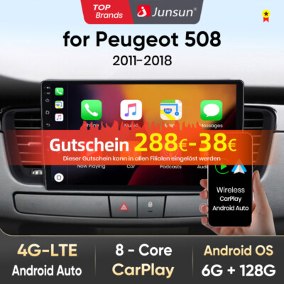 6+128G Android13 Autoradio CarPlay GPS Navi für Peugeot 508 2011-2018 4G LTE RDS