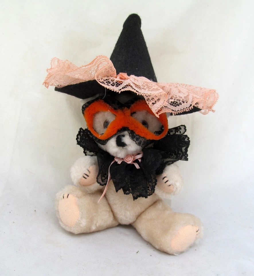 Máscara de mascarada de oso de peluche de bruja fiesta de Halloween otoño otoño decoración de cuidador de mesa Foto 3 de 4