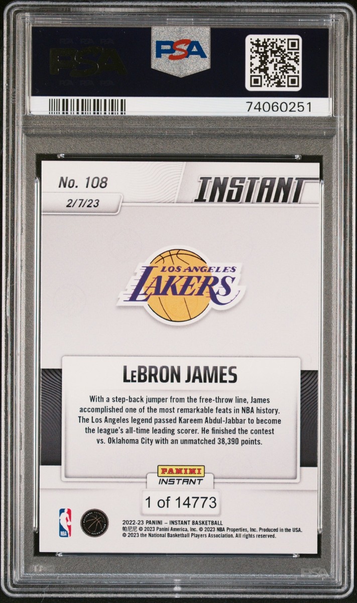 LeBron James 2022 Panini Instant Breaks Kareem's Scoring Record