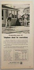 1957 Print Ad Bell Telephone System Dad & Son Practice Casting Fishing Rods