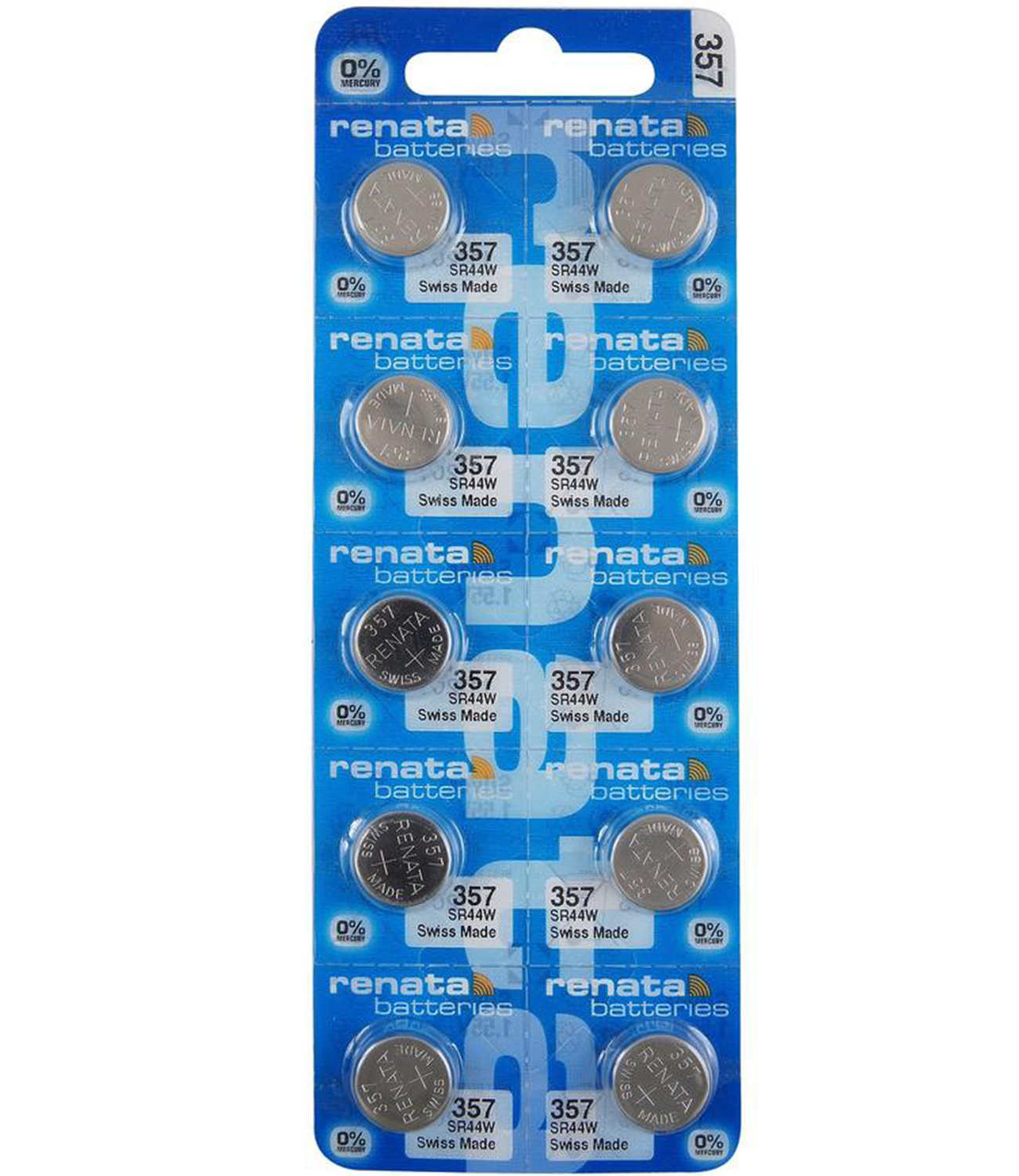 10x Renata 357 / SR44W Silberoxid-Knopfzellen 1,55V – Made In Switzerland, Für Uhren & Kleingeräte